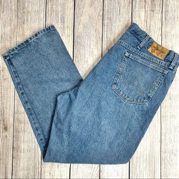 Wrangler Blues Mens Blue Straight Leg Jeans Size 40 x 30